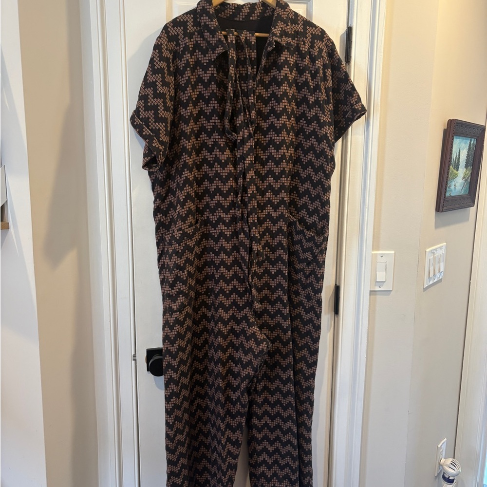 Ace & Jig Ernie jumpsuit in black herringbone - 2X
